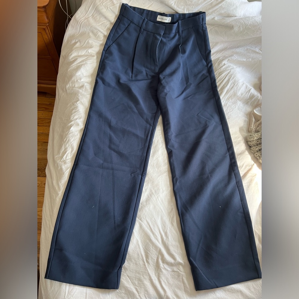 Abercrombie straight leg navy trousers
